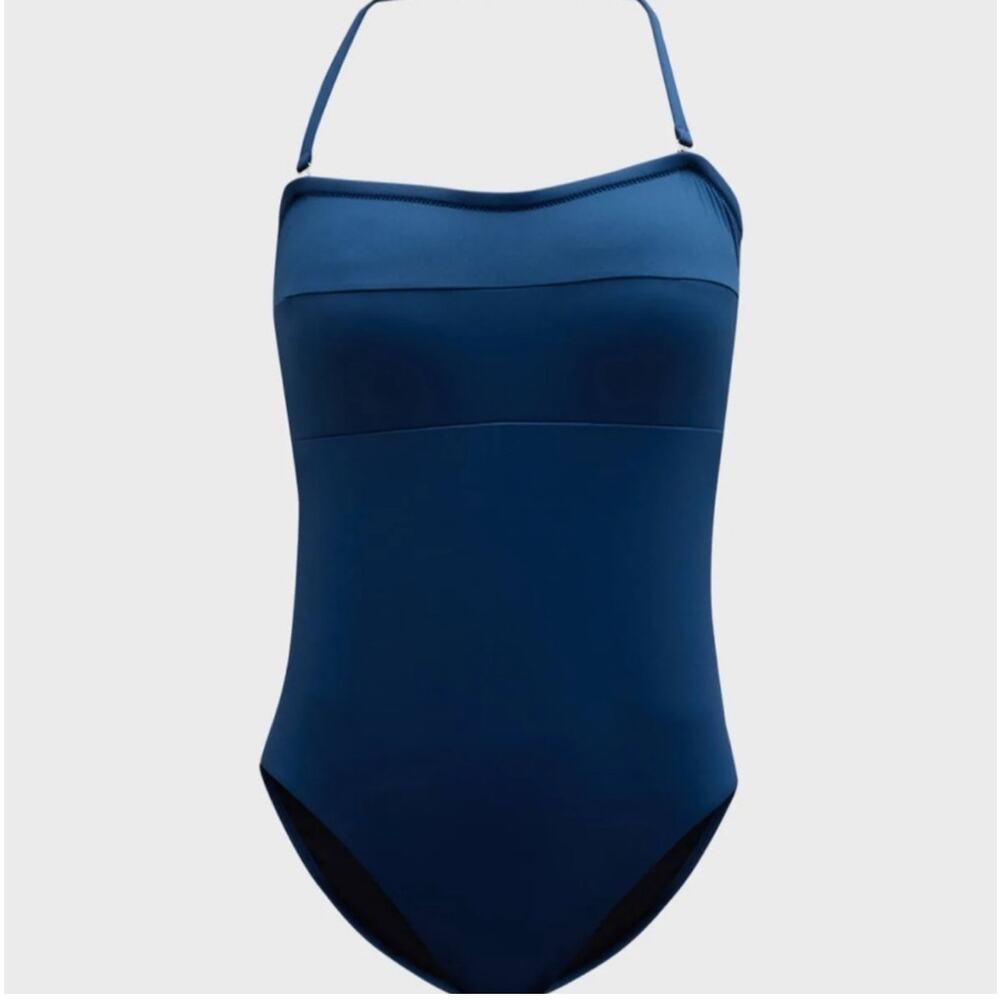 Tommy Bahama Palm Modern Bandeau One Piece Midnight Sea Size 6 NWT